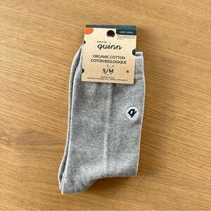 Quinn Organic Cotton Light Grey Men's Socks with Embroidered Logo